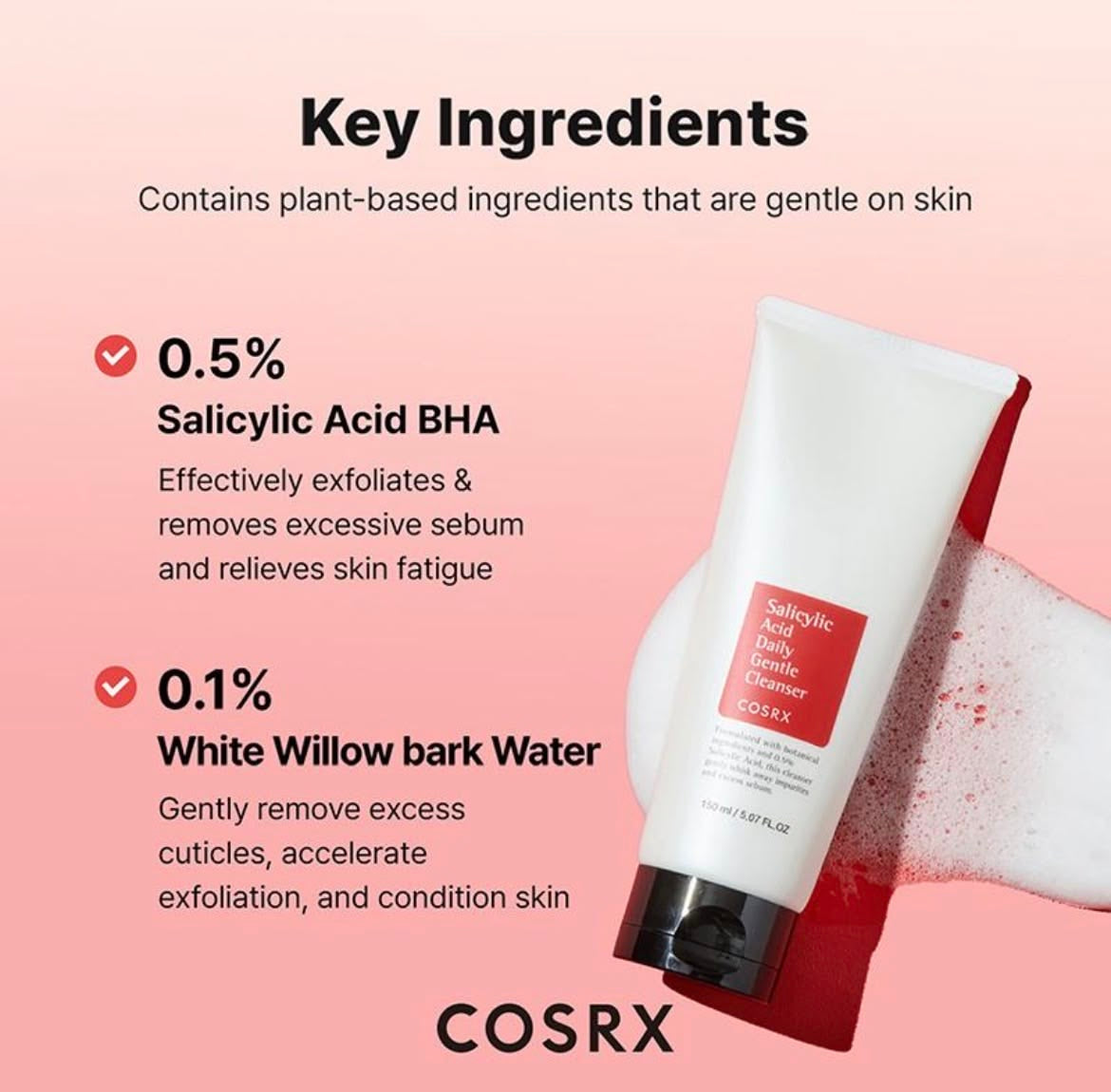COSRX Salicylic Acid Daily Gentle Cleanser Travel Size